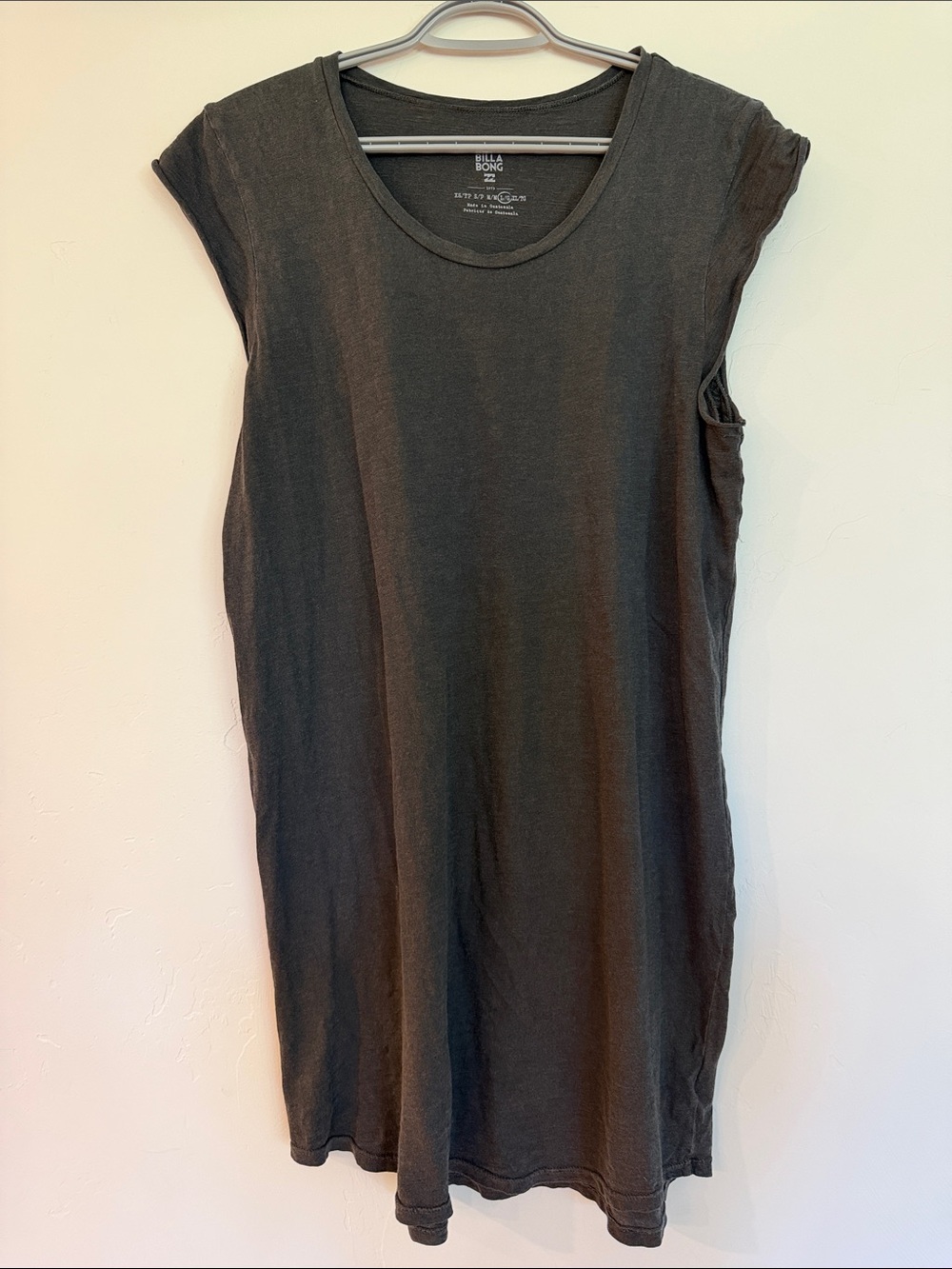 Billabong Washed Black Short Sleeve Tank Dress